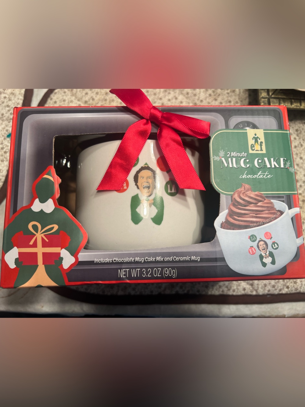 Elf 2-Minute Mug Cake Chocolate Kit with Festive Ceramic Mug